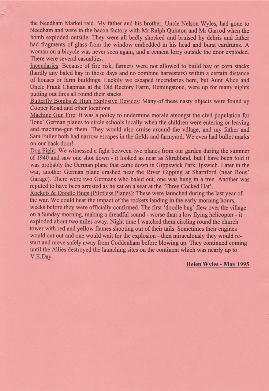 Helen Wyles recollections page 3