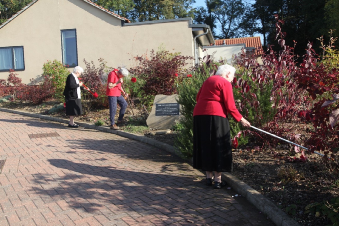 Tending the gardens