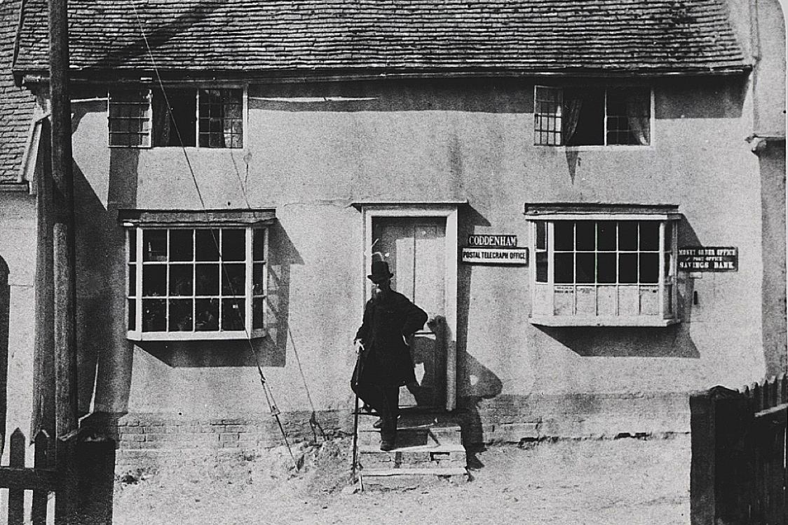 In 1892 Mr S B Twiddy outside the former Post Office. 
