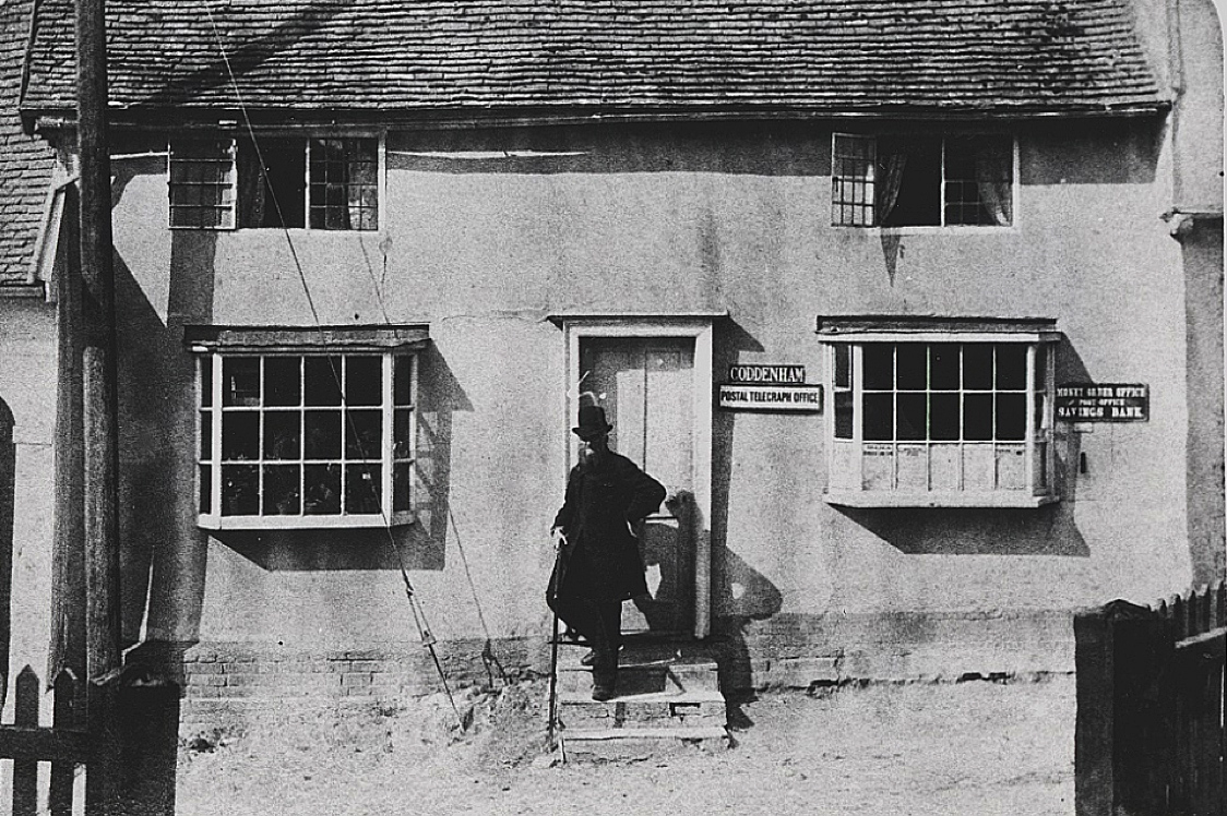 In 1892 Mr S B Twiddy outside the former Post Office.