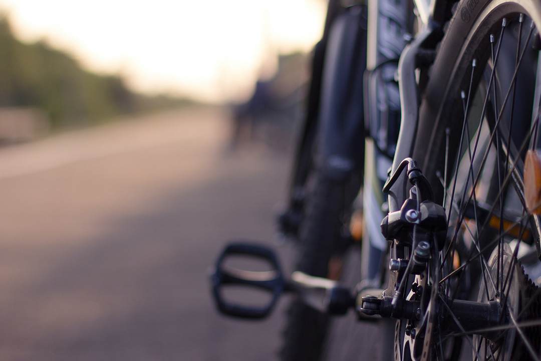 cycle from behind with road blurred ahead