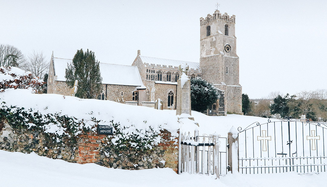 St Mary's in the snow