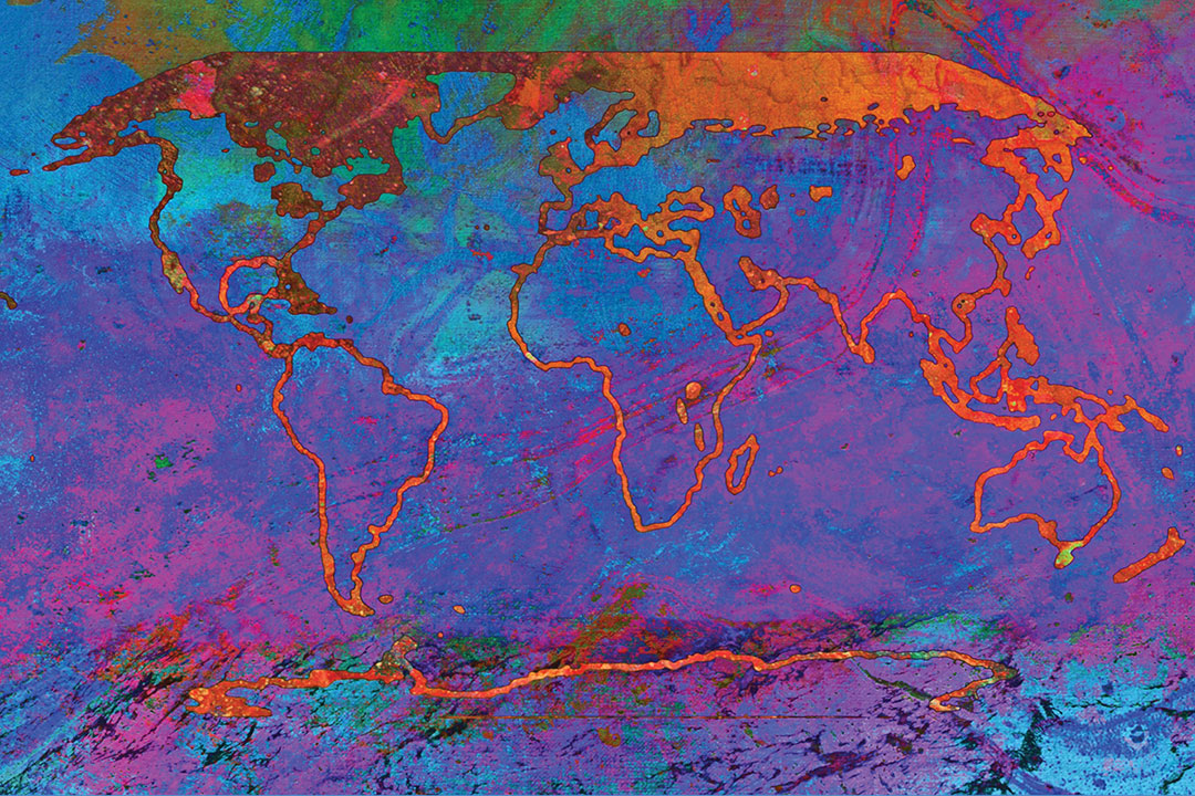 Climate change world graphic