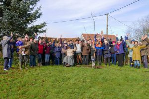 The community involved in tree and hedge planting in Coddenham