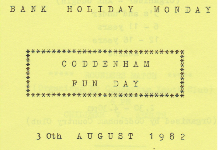 Coddenham Fun Day 1982