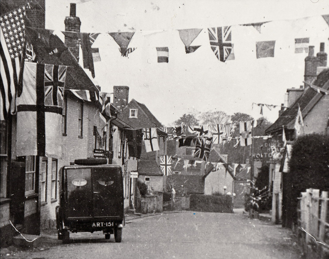 Coddenham High St 1935 Jubilee black and white photo village life
