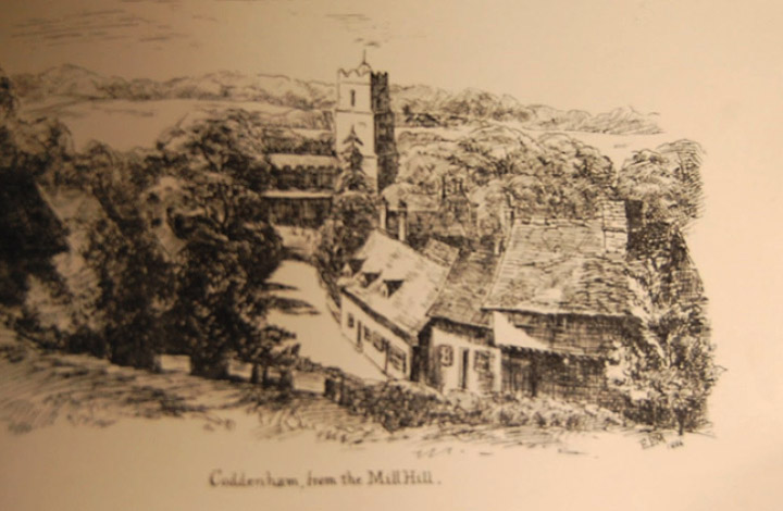 Edith Martin Sketch Coddenham from Mill Hill