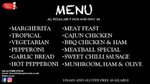 Pizza menu