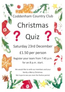 Country Club Christmas Quiz night