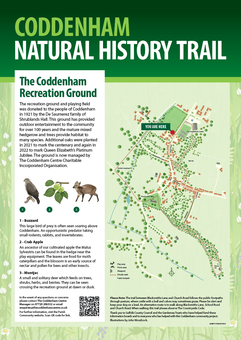 The Coddenham Recreation Ground Trail Info Board